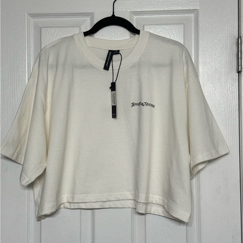 Off White Boxy Crop Top by GoodforNothing XL